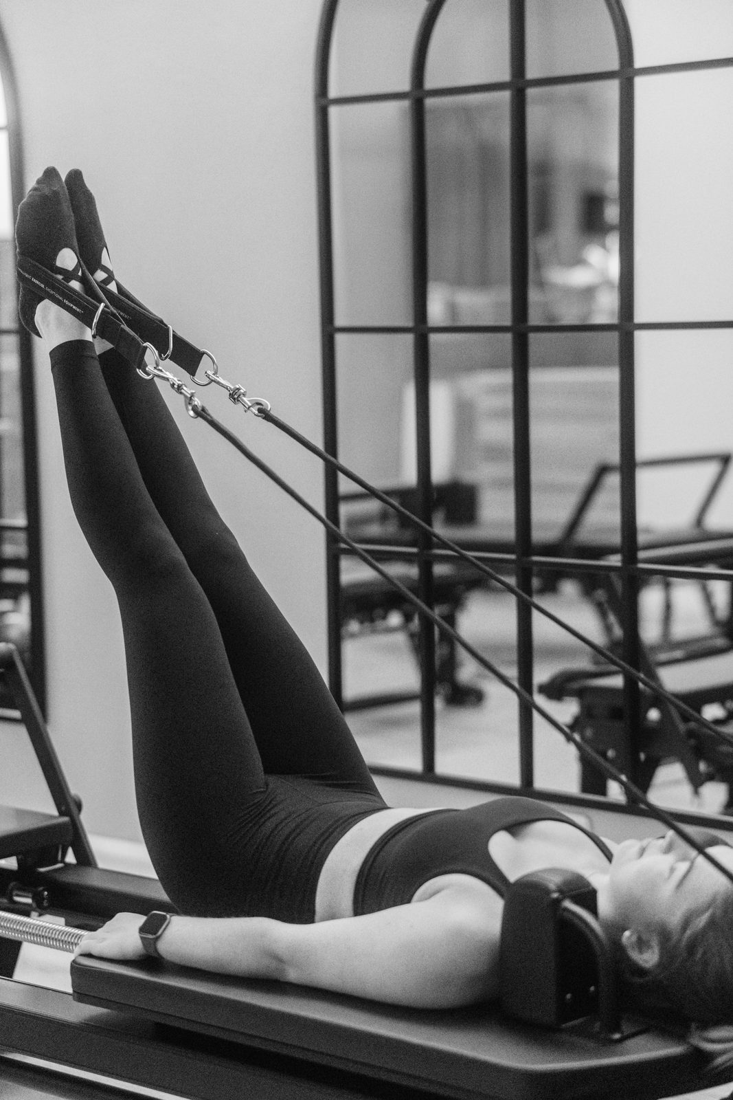Reformer Pilates Footwork in Straps